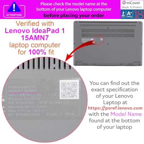 mCover Case Compatible ONLY for 2022-2024 15" Lenovo IdeaPad 1 Series (15ADA7 / 15AMN7 / 15ALC7 / 15IAU7 / 15IGL7 / 15IJL7 / 15IRU7) Windows Laptops (NOT Fitting Any Other Models)- Blue - color: Blue