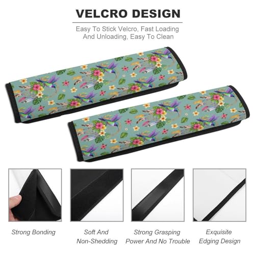 Universal Soft and Comfortable Car Seat Straps Shoulder Pads for Girls and Boys, Most Cars, 1 Pair Hummingbird Bird Harness Pads Strap Comfortable Driving - color: Pattern 612