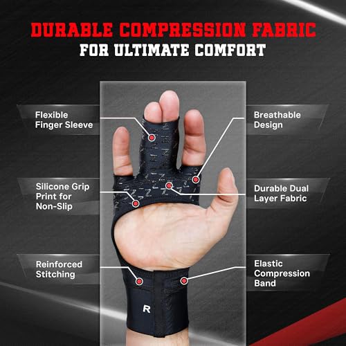 Grappz Middle Finger Brace Compression Gloves, Splint Alternative, Unisex M | Athletic Buddy Tape, Finger Sleeve & Brace, Arthritis Pain Relief & Joint Stabilizer for All Sports - size: Medium, style: Middle Finger