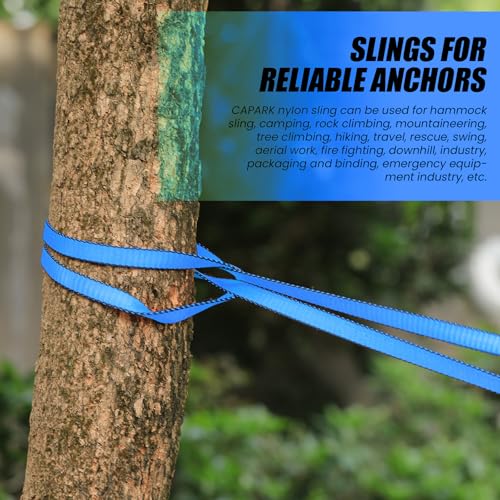 18MM Nylon Climbing Slings Runners 23 kN Strong Webbing Straps for Rock Climbing, Rappelling, Swing, Yoga Hammock etc - color: 1PC Blue, size: 24inch/60cm