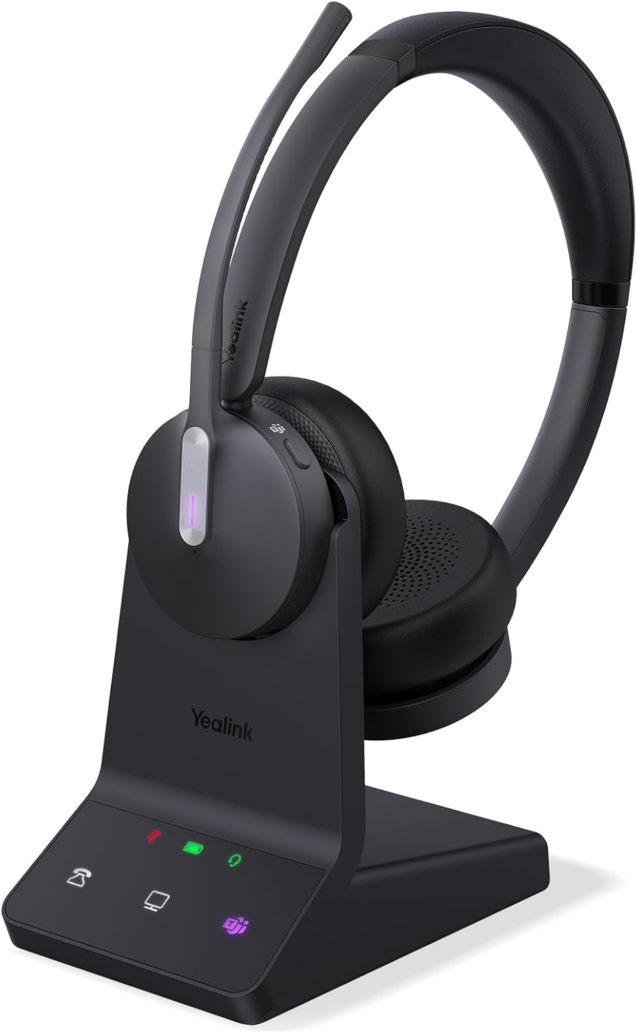 Yealink WH64 DECT & Bluetooth Dual Teams Wireless Headset, 606 ft Range On Ear Work Headphones with 3X Noise Cancelling Mic, 32H Talk Time, Ringer, Office Headsets for Desk IP Phone, PC,Cellphone
