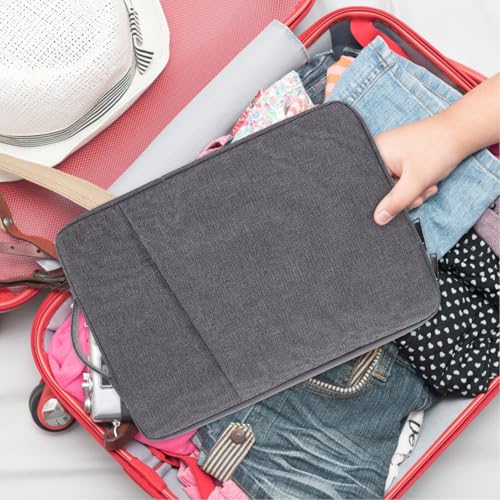 Levemolo Sturdy 15.6 Inch Laptop Bag and Tablet Sleeve with Shockproof Polyester Protection for Travel and Office Use, Dark Gray Computer Carrying Case