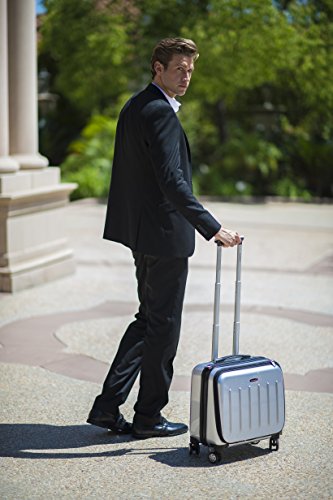 Rockland Revolution Hardside Rolling Computer Case, Carry-On, Silver - color: Silver