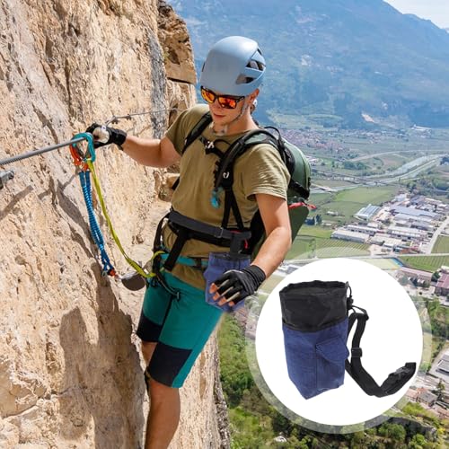 GANAZONO Bouldering Chalk Bag with Waist Belt Anti-Slip Climbing Chalk Pouch for Outdoor Rock Climbing and Indoor Bouldering for Dry Hands and Gymnastics
