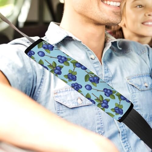 2 Pack Universal Soft and Comfortable Car Seat Belt Pad for Girls and Boys, Stroller Pushchair High Chair, Blueberry Shoulder Protector - color: Pattern 463
