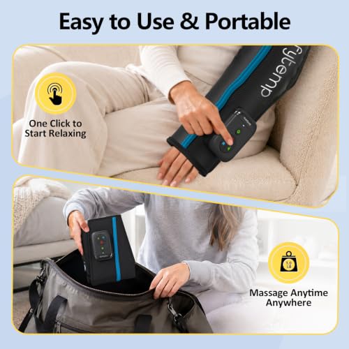 Comfytemp Air Compression Arm Massager for Circulation and Pain Relief, M | FSA Eligible HSA, Portable Full-Arm Compression Sleeve for Tennis Elbow, Edema, Ideal for Men Women (Fits Upper Arm 11"~15") - size: M, 11"~15"