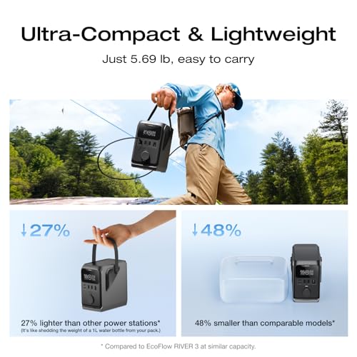 EF ECOFLOW TRAIL 300 DC Power Bank Station & 60W Solar Generator | 288Wh LiFePO4 Power Bank, Power Station, for Camping, Travel, and Emergency Power - style: TRAIL 300+60W Solar Panel