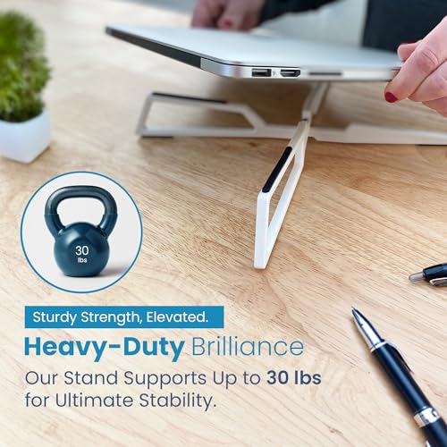 Portable Laptop Stand - Adjustable Foldable Riser, 10-16" (Silver) - color: Silver