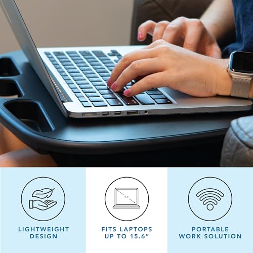 LAPGEAR MyDesk Lap Desk – Black, Fits 15.6” Laptops - color: Black, size: Single Unit