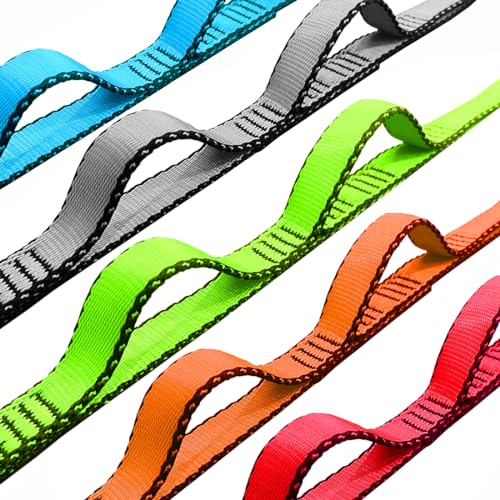53 Inches Nylon Daisy Chains Rope Climbing Lanyard Straps Looped Strong Slings 23 kN Aerial Yoga Webbing - color: 2PCS Grey