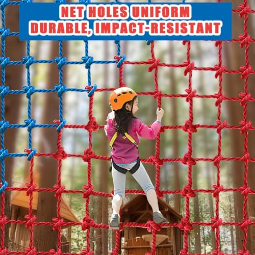Climbing Cargo Net - Heavy Duty Large Military Net for Kids Outdoor, Safety Protection, Rope Ladder, Jungle Gyms, Swingset, Treehouse - Polyester Playground - size: 6ft x 6ft