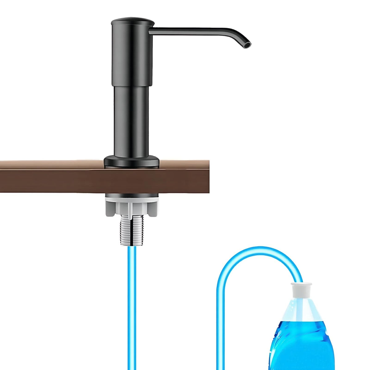 Soap Dispenser for Kitchen Sink,Dish Soap Dispenser,Kitchen Sink Soap Dispenser Pump with 35'' Extension Tube Kit(Black)