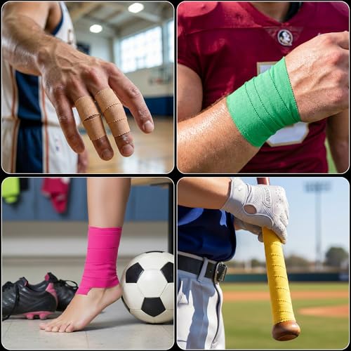 Cannon Sports Premium Athletic Tape - 1.5” x 45 Feet Per Roll - Easy Tear, No Sticky Residue, Very Strong, Hypoallergenic and Latex Free - Ideal for Sprains, Strains, First Aid - Pack of 3 (Red) - color: Red