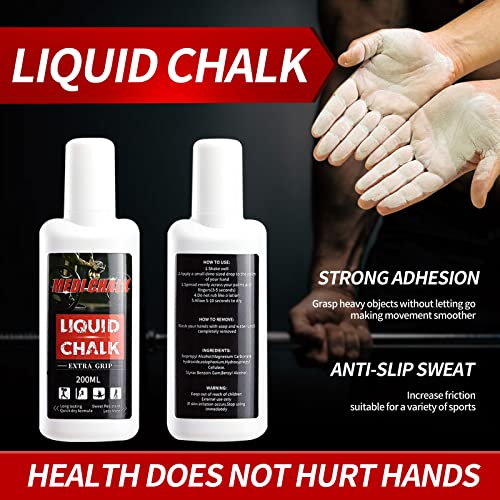 Liquid Chalk, Sports Chalk, Hand Grip Chalk,Weightlifting Chalk,Gym Chalk,Work Out Chalk for Cross Training, Powerlifting,Pole Dance - style: 200ML