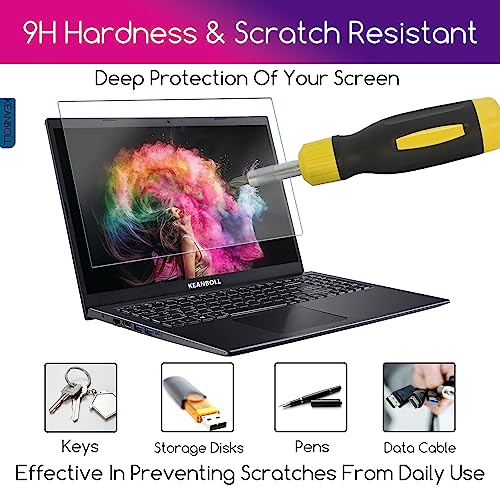 2 Pack 15.6 inch Tempered Glass Laptop Screen Protector for 15.6" HP/Dell/ASUS/Samsung/Lenovo/Acer/MSI/LG/URAO/VGKE 15.6 inch 16:9 Laptop, 9H Hardness, Anti Fingerprint, Bubble Free - size: 15.6"Glass-16:9