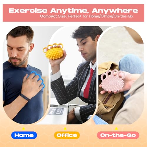 Hand Exercise Ball, Finger Therapy Ball, Grip Strengthener for Adults - Stress Relief, Massage Ball, Resistance Training for Wrist Flexibility, Hand Strengthening, Anxiety Relief - color: blue