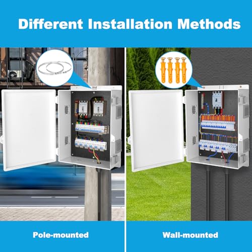 Electrical Junction Box, Outdoor Water Resistant Nema Enclosure, Ventilated ABS Plastic WiFi Project Box with Internal Mounting Panel & Hinged Cover 13" Lx 9.2" Wx 3.7" H - size: 13"L x 9.2"W x 3.7"H