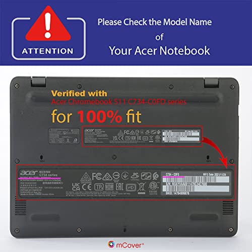 mCover Hard Case Only Compatible for 2021~2023 11.6" Acer Chromebook 511 C734 Series Traditional Clamshell Laptop Computers (NOT Compatible with Any Other Acer Models) - Black - color: Black