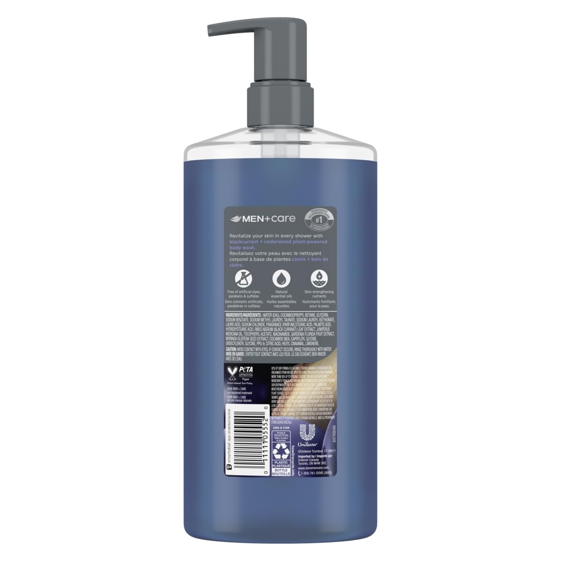 Dove Men Moisturizing Body Wash, Blackcurrant + Cedarwood, 26 oz