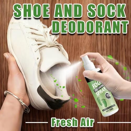 Shoe Spray Deodorizer 60ml Long-Lasting Powerful Elimination | Foot Odor Spray for Leather Boots Footwear Tennis Hockey Closet Home Sneaker
