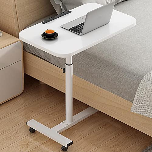 Overbed Table Adjustable Overbed Table Portable 360° Tilting Laptop Computer Sofa Table,Over Chair Tables for Disabled with Wheels,Adjustable 90Cm Desk,Pink - color: Pink