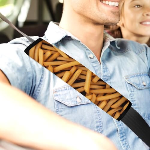 2 Pack Golden French Fries Car Seat Belt Pad Breathable Shoulder Harness Cover for Adult Use, Stroller Pushchair High Chair, Pressure Relief - color: Pattern 427