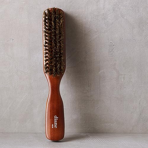 Diane Premium 100% Boar Bristle Styling Brush for Men and Barbers – Medium Bristles for Thick Coarse Hair – Use for Detangling, Smoothing, Wave Styles, Soft on Scalp, Restore Shine and Texture - style: 5 Row Styling