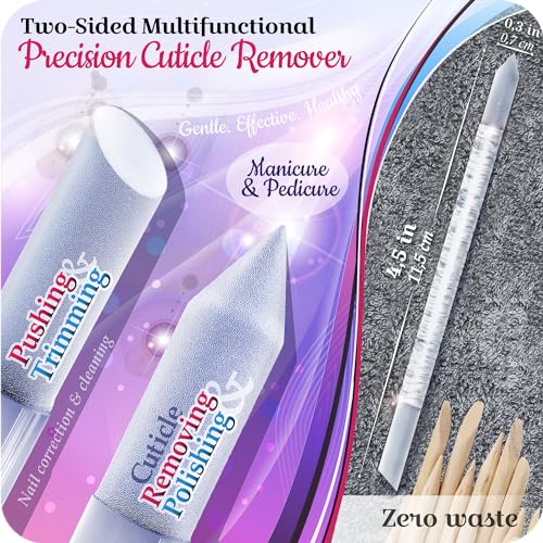 Genuine Czech Glass Nail File Set - Callus Remover Foot Rasp, Cuticle Pusher Manicure Stick, Double Sided Etched Different Grit Surface, Professional Nail Care Tool, Made in EU - color: All-in-one Set - Aqua Magenta