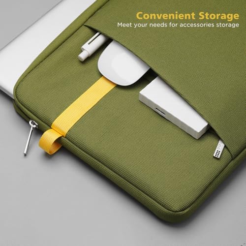 NIDOO Laptop Sleeve 13 inch Computer Carrying Case Cover for 13" MacBook Air M5 M4 2026/13.6" MacBook Air/Lenovo ThinkPad L13 Gen 4 / L13 Gen 5/13.3" Dell Latitude 7350 7340/ Microsoft HP EliteBook - color: Green, size: 13-13.3 Inch