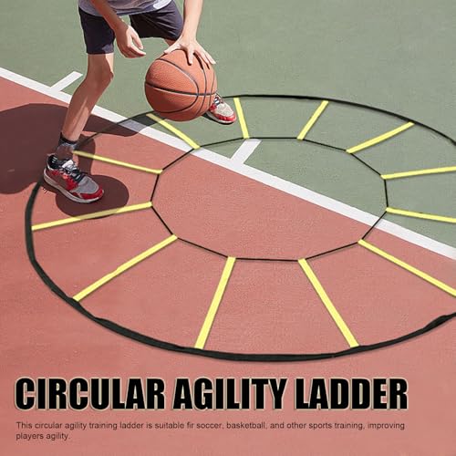 Semme Circular Agility Training Ladder, 12 Rungs Speed and Agility Trainer for Soccer Basketball, with Storage Bag, Premium Nylon Material