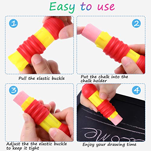 Outus 10 Pieces Railroad Chalk Holder Plastic Adjustable Chalk Clip for Teachers Students Back to School Office Classroom - size: 10 Count (Pack of 2)