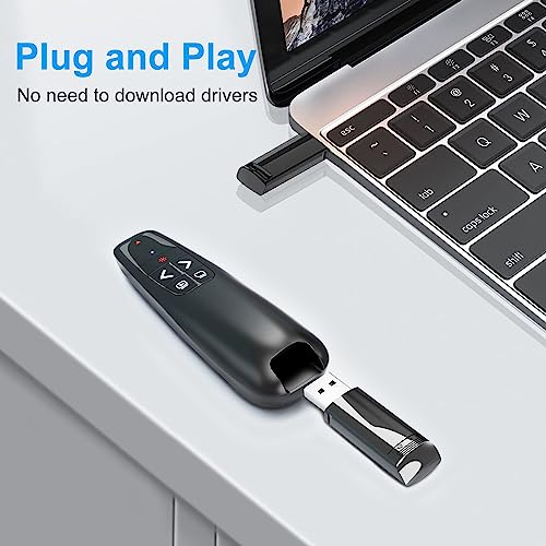 (2 Units) Presentation Clicker for PowerPoint, Wireless Presenter Remote | Ergonomic PowerPoint Remote Clicker with Red Laser Pointer for Computer Laptop/Windows/Mac/PPT/Google Slides Advancer - style: 2 Units