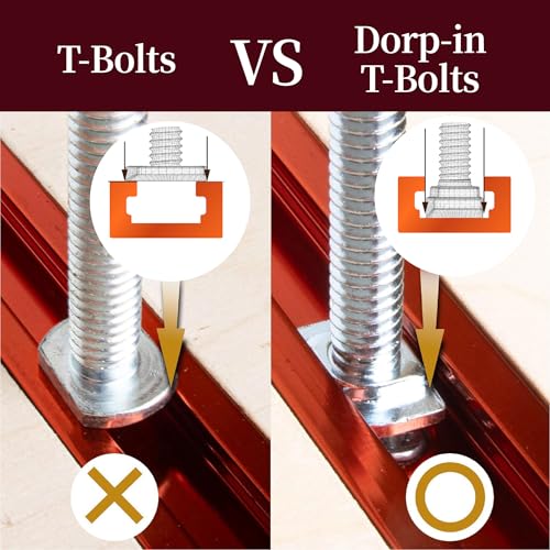 O'SKOOL T-Slot Bolts Drop-in 3-1/2" Length 20PCS, 1/4"-20 Thread, T Track Accessories for Woodworking Jigs and Fixtures,HWR012 - style: 1/4"-20 Threads, 3-1/2" Length, 20Pcs