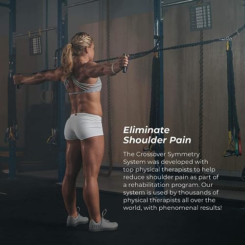 Crossover Symmetry Shoulder System Includes Two Sets of Resistance Bands Attachments Training Guide Exercise Chart Online Workouts for Home Fitness Rehab Rotator Cuff Exercises - style: Elite Door Belts