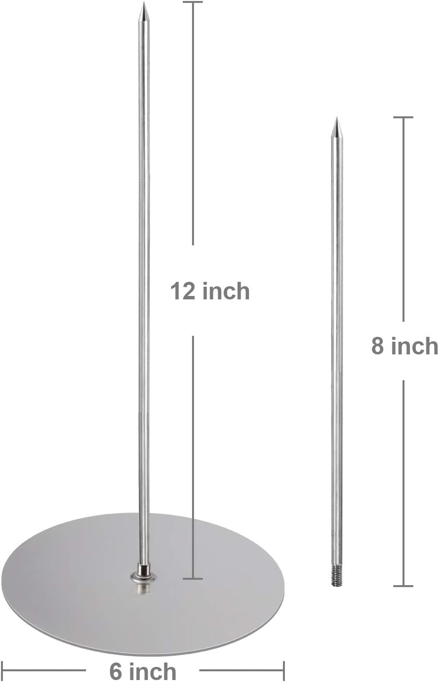 Vertical Skewer Grill - Stainless Removable Vertical Brazilian Barbecue Grilling Rack Meat Spit - Perfect for Steak, Whole Chickens, Whole Fish, Large Meat, 2Pack