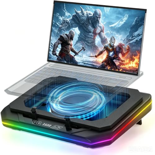 Cooling Pad for Msi Vector Series Vector 16 HX Gaming Laptop Cooler with Powerful Turbo Cooling Fan Can Fast Cooling CPU+GPU 40°C,Variable Speed,6 RGB Light 3 USB-A