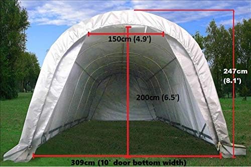 20'x12' Heavy Duty Carport with Zipper Doors – Galvanized Steel Frame & Waterproof PE Cover, UV-Resistant, Grey Portable Garage Canopy Shelter (20'x12')