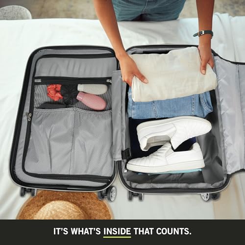 Kenneth Cole REACTION Diamond Tower Collection Lightweight Hardside Expandable 8-Wheel Spinner Travel Luggage, Black, 24-Inch Checked - color: Black, size: 24-Inch Checked