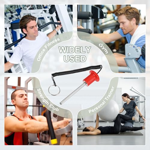 Gym Pin Weight Stack Pin Strength Training Lifting Equipment Replacement with Pull Rope Fitting for Club - color: Red, size: 0.4 x 4.1 Inch
