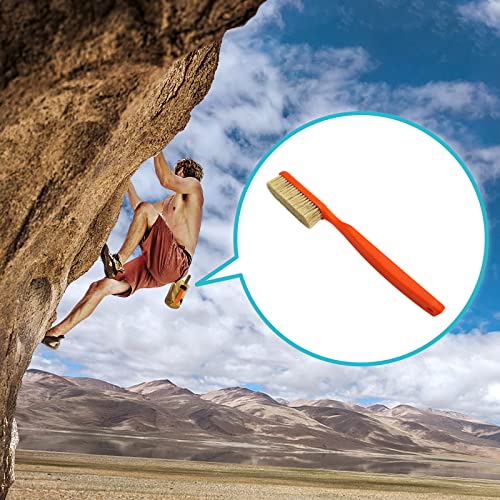 TWO STONES Climbing Chalk Brush with Thick Ultra Durable Boar's Hair Bristles, Bouldering Brush with Ergonomic Handle Portable with Climbing Chalk Bag(Not Included) for Climbing Wall Holds - color: Black+white