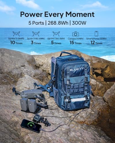 BLUETTI Solar Backpack Power Station Handsfree 1 with 60W Solar Panel Included, 268.8Wh 300W LiFePO4 Solar Generator with a 42L Backpack, All in One Solar Power System for Hiking, Photography, Travel - style: BLUETTI Handsfree 1+60W Solar Panel