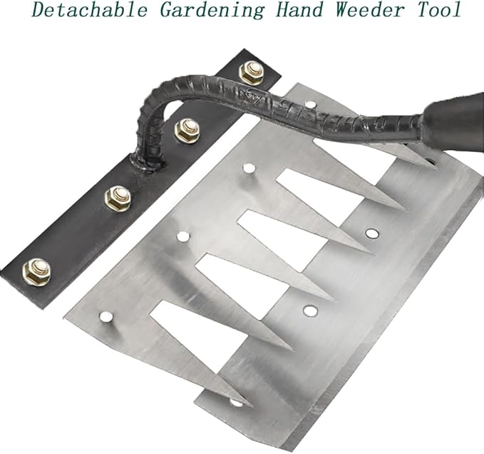 Gardening Hand Weeder Puller Tool, Manual Weeder with Detachable Blade Weeder Puller Tool,High-Carbon Steel Weed Removal Tool for Farm Lawn Garden, 5/6/7/8 Teeth Sizes (6 Teeth)