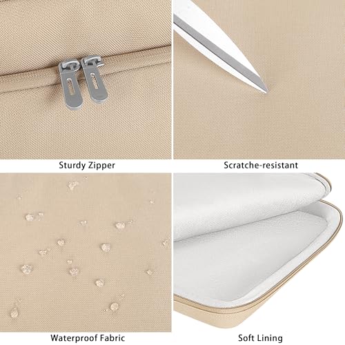 DOMISO 360 Protective Laptop Sleeve 14 inch Laptop Case with Handle Computer Carrying Case for MacBook Pro 14 inch M4 M3 M2 M1 Chip Pro,Beige - color: Beige, size: 14 inch