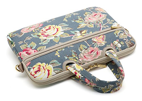 Blue Water Hyacinth Patten water resistant Laptop Shoulder Messenger Bag Case Sleeve for 12 Inch 13 Inch Laptop,Laptop Briefcase - color: Water Hyacinth, size: 13-13.3 Inch