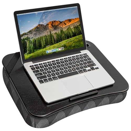 LAPGEAR Designer Lap Desk – Gray Argyle, Fits 15.6” Laptops - color: Gray Argyle, size: Single Lap Desk