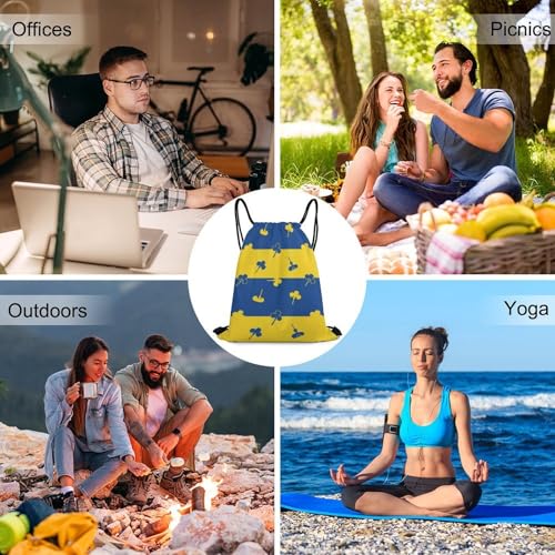 Gym Drawstring Backpack Sackpack Water Resistant for Sports Beach Yoga Travel Unisex, Ukraine Country Flag Bags - color: Picture (37)