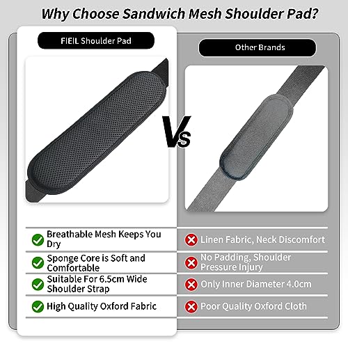FIEIL 2 Pack Extra Thick Shoulder Strap Pad, Universal Replacement Shoulder Pad, for Shoulder Bags, Detachable Shoulder Strap Pad Pads Help Relieve Shoulder Pain(Sandwich Mesh-Red) - size: Red