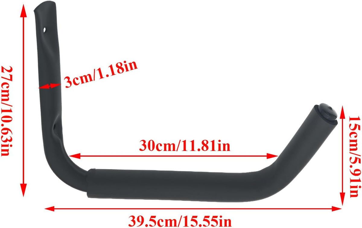 Kayak Hook Heavy Duty Kayak Wall Mount for Indoor Storage Space-Saving Kayak Storage Rack Soft Padded Garage J-Hook Wall Hanger for Bikes Kayak and Hanging Ladders 4pcs