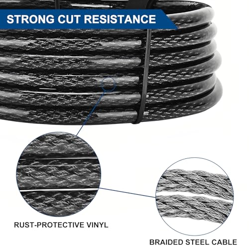 30ft x 3/8" Heavy Duty Cut-Proof Security Cable, Outdoor Equipment - size: 30ft