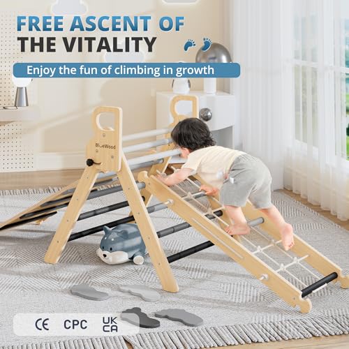 10-in-1 Pikler Triangle Set, Climbing Toys for Kids Grey Twilight - color: Grey Twilight